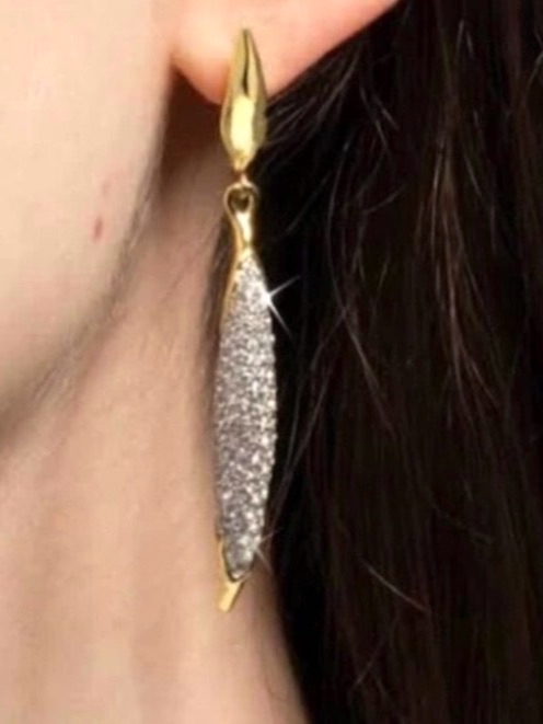 New Alexis Bittar Solanales Crystal Sliver Leverback Earrings Gold Clear Jl15